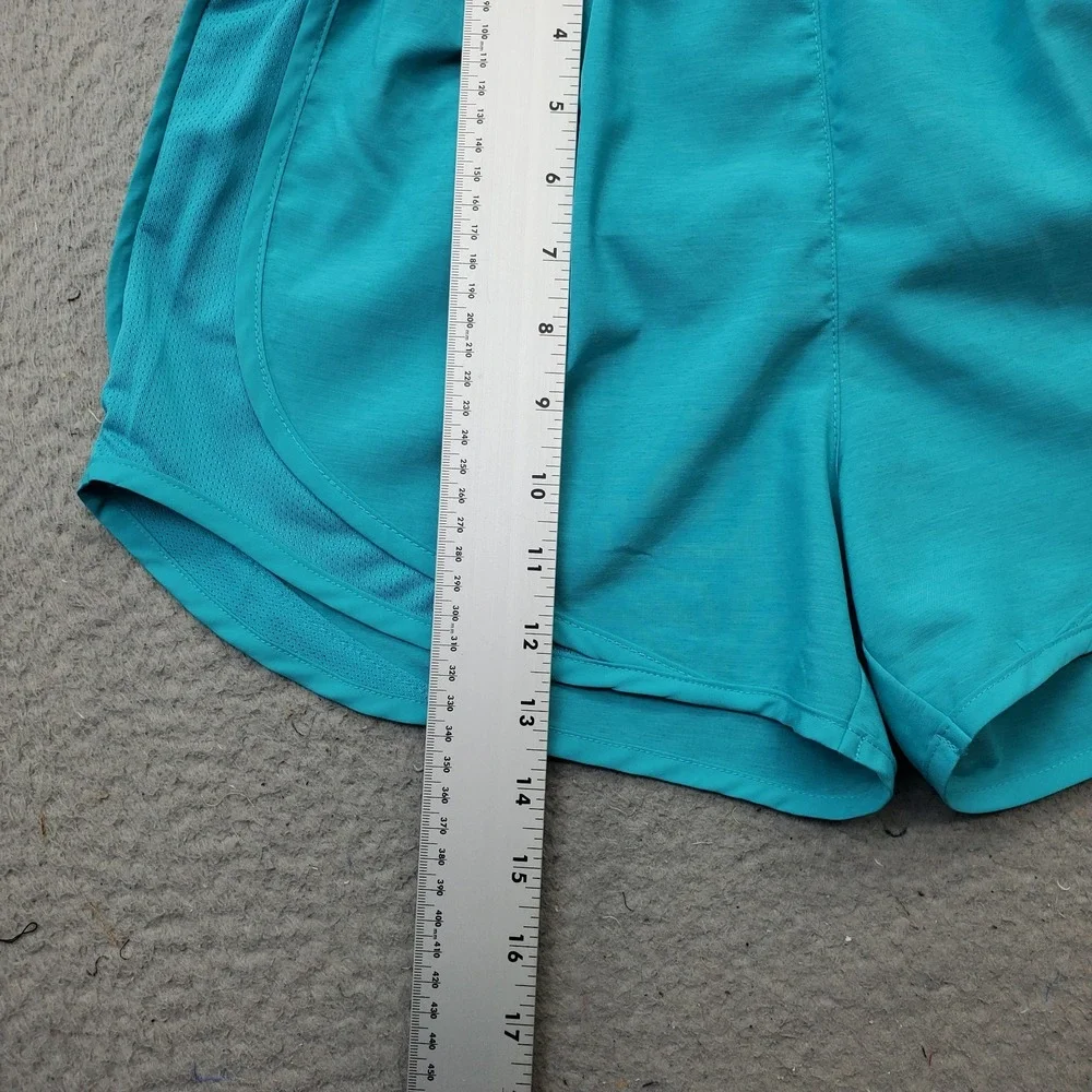 Nike Tempo Shorts Womens S Blue Lined Dri-Fit Mid Rise Elastic Waist Swoosh Logo